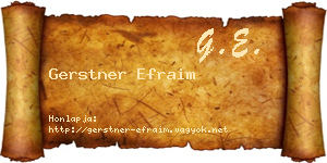 Gerstner Efraim névjegykártya